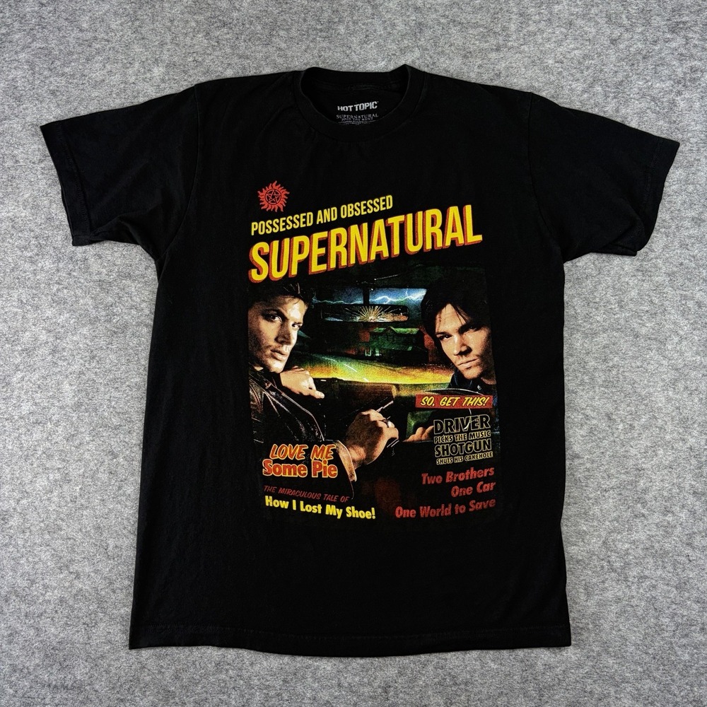 Supernatural Shirt TV Show Medium Black Dean Sam Horror Promo Tour Tee Hot Topic
